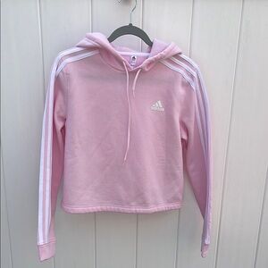 Adidas Pink Hoodie with White Stripes
